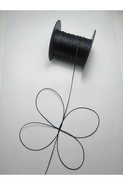 Eskişehir hobi sanat Κοσμήματα Zift Black Bead - 1,0 mm 25 μέτρα κερωμένο σχοινί Σαράζερ Δερμάτινο ραμμένο κολιέ και σχέδιο βραχιόλι