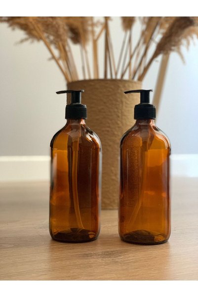 emdeco 2 Pack 500 ml Amber Brown Glass Bottle Without Label Without Stand