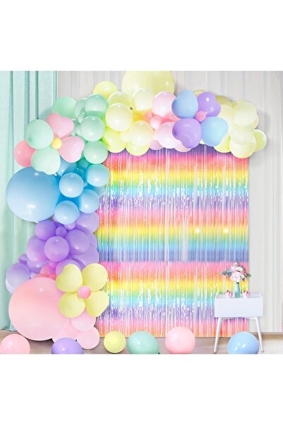 parti hediye sepeti Gökkuşagı konsept doğum günü seti