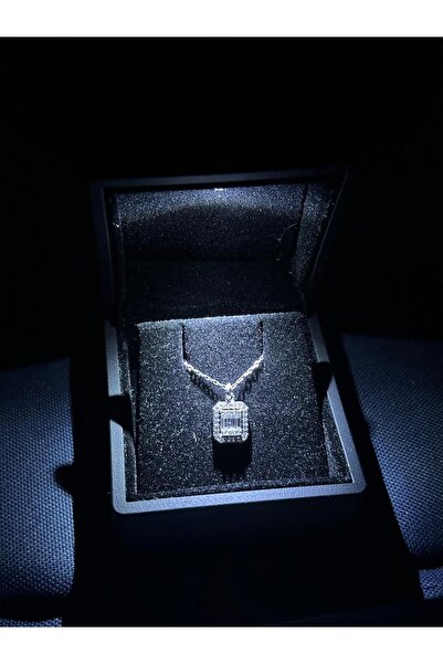 Silvano Jewelry 925 Ayar Gümüş Baget Taşlı Kolye