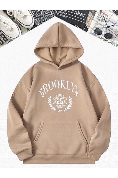 BENROMA Φούτερ Brooklynn 25 Oversize με κουκούλα - Μπεζ
