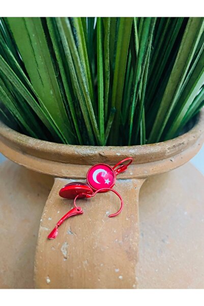 1PARÇAMAVİ Türk Bayrağı Ay Yıldız Küpe -29 Ekim Cumhuriyet Bayramı Küpe