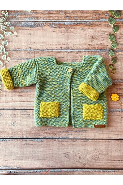 seraskids El Örgüsü Yumuşak Yeşil Bebek Hırka