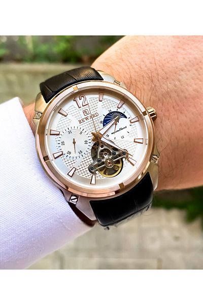 Reward Men's Luxury Automatic Wristwatch and Bracelet Gift