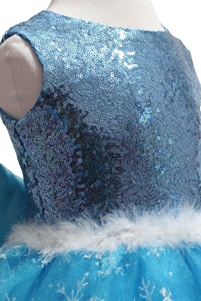 Pastelsnz Elsa Frozen Kız Çocuk Elbise