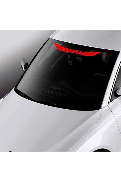 Genel Markalar Veilside Yazılı Ön Cam Alınlık Sticker, Oto Etiket, Araç Çıkartma, Araba Tuning, Modifiye Kırmızı