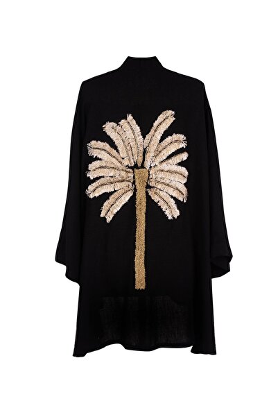 Triaura Golden Palm Kimono Keten Kaftan/plaj Elbisesi/sabahlık
