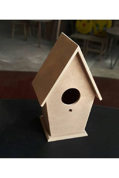 Altınyapı Hobi Market LONG BIRD HOUSE WITHOUT HAM MDF PAINT