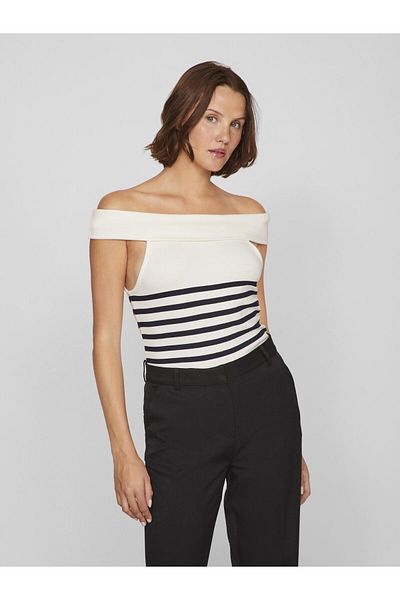 VILA Off-Shoulder Top Gestreiftes