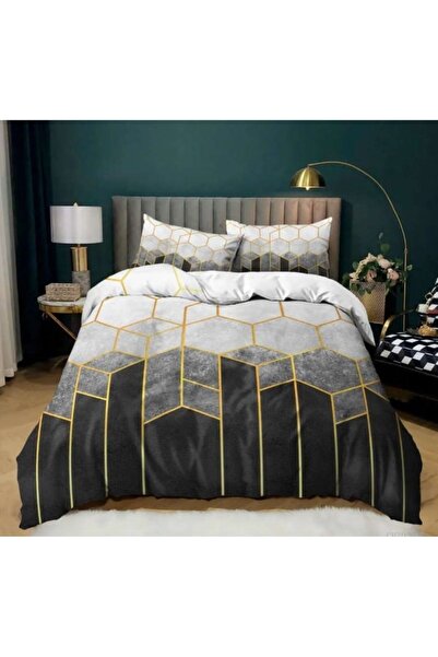 Elmas Dizayn طقم غطاء لحاف من القطن العضوي المضاد للبكتيريا مقاس 240 × 260 سم...