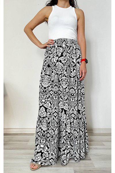 520CK Long Viscose Hijab Skirt - Summer Frilly Women's Skirt