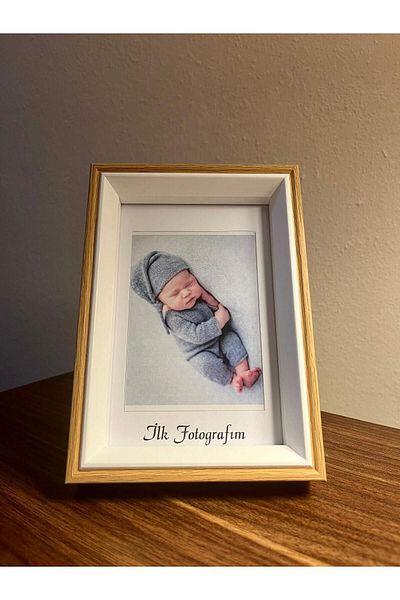 Tiny Desing Accessorıes my First Photo Written Children's memory Frame - Wooden