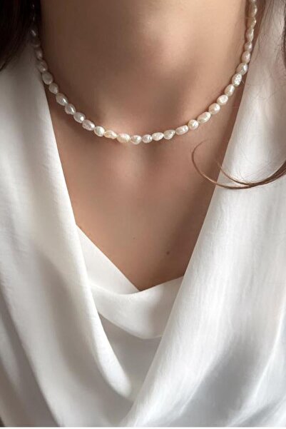 Serline Desing Inci Kolye-925 Ayar Patentli Istiridye Incisi, Barok Inci Koly...