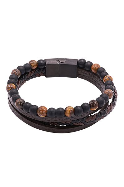 Heideman Lederarmband Herren Paul schwarz farben casual