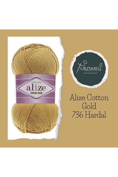 Alize خيط حياكة يدوي قطني ذهبي 100 جرام330 جبلحبل أميجورومي، حبل لكمة، سترة صوفية وحبل سترة