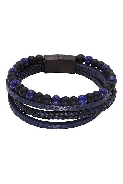 Heideman Lederarmband Herren Max schwarz farben casual