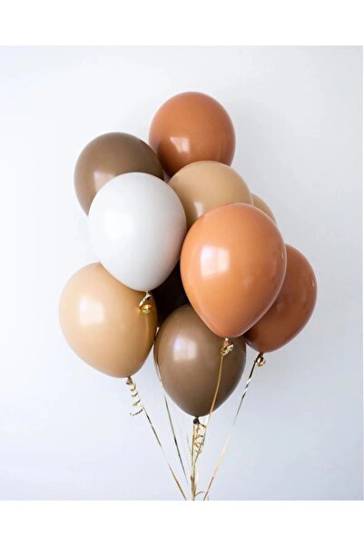 asöy Retro Kahve Tondaki Renkler Balon Demeti 10 Lu Çikolata Kahve