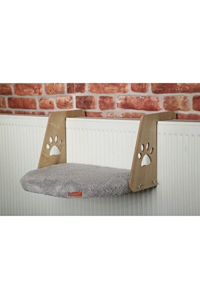 PUGALO Kalorifer Petek Radyatör Yatağı Kedi Köpek Geniş Kalorifer Yatağı Peluş Gri Renkte