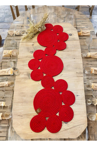 HomeTurko مفرش طاولة من قش الجوت - ديكور منزلي، زخرفة طاولة القهوة