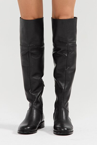 OBEN AYAKKABI %100 Hakiki Deri Siyah Kadın Bihter Çizme