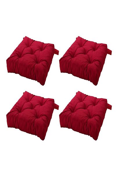 IKEA Chair Cushion Red 40/35x38x7 cm 4 Pieces