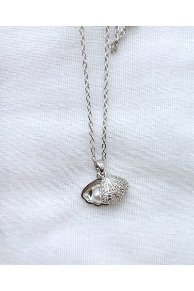 Herşey Nota Silver Pearl necklace - Concealed in Oysters, Steel Chain, Women