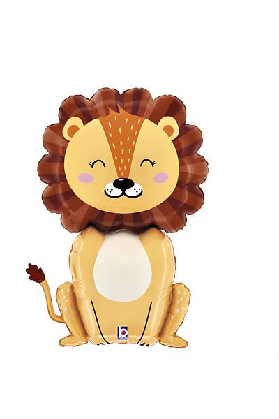 Parti Station 1 Year Old Lion Balloon Set - Safari Concept, Gold Number