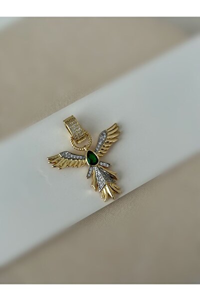 D LUXURY Anka Kuşu Çelik Tasarım Kolye Ajda Kelepçe Charmı