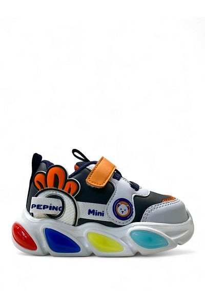 pepino 1802 Model OrthopedIc Baby Boy LIghted Navy Blue/orange Sneaker