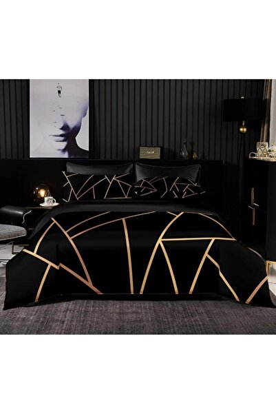 Elmas Dizayn 240x260 Cm Marble Colored Double Duvet Cover Set - Antibacterial...