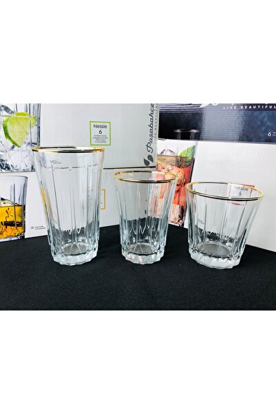 Paşabahçe Nessie 18 Parça Gold Su Takımı