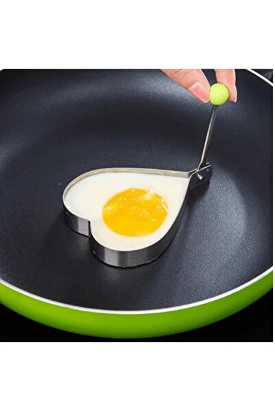 Bundeba Kalp Şeklinde Metal Omlet Yumurta ve Krep Kalıpları
