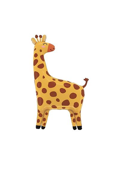 Parti Station 1 Year Old Safari Giraffe Balloon Set - Cute and Cream Colored Number Balloon
