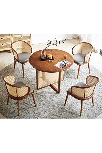 Ağaçsan doğal ahşap hazeranlı yemek masası