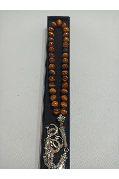 GUNESSAH AKSESUAR DOĞAL TAŞ KAPLAN GÖZÜ TESBİH