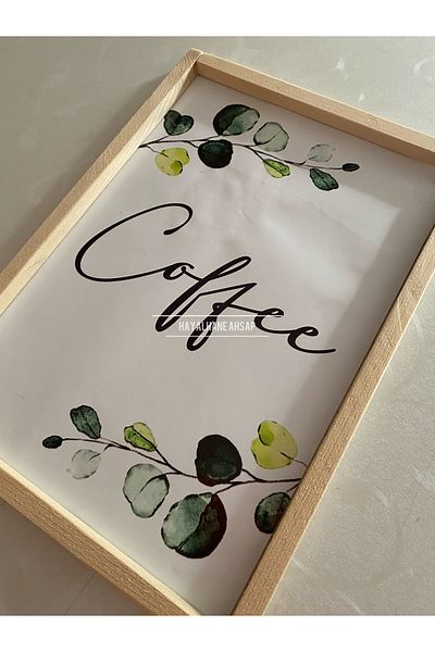HAYALHANE AHŞAP Ъглова масичка за кафе с дървена рамка