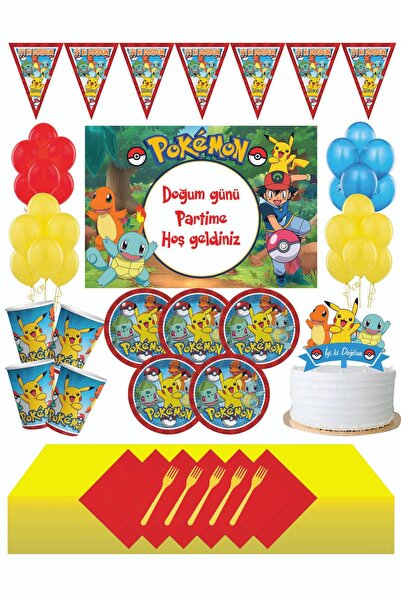 Masal Şekerleme Pokemon Afişli 24 Kişilik Doğum Günü Parti Seti