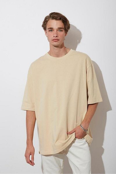 DEEPSENCE Ανδρικό μπλουζάκι με λαιμόκοψη Oversize - Απλό Μαύρο Λευκό, Βαμβακερό, Summer Plain Basic