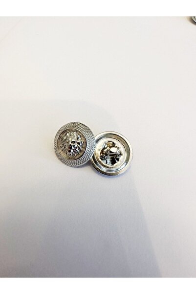 aensia Buton model leu mic argintiu argintiu 24 dimensiuni Buton metalic pentru cămașă Buton pentru rochie - Pachet de 10 butoane