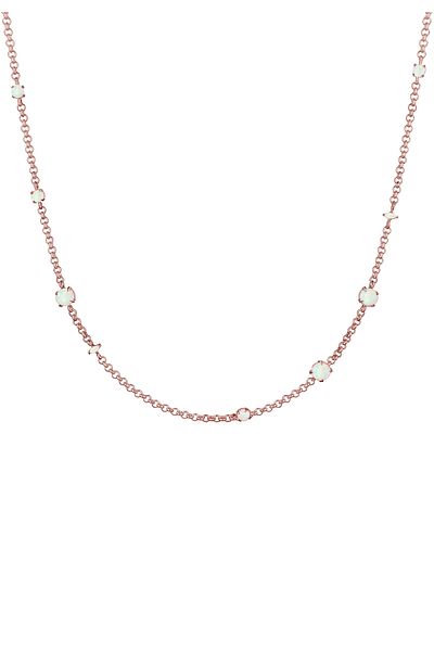 ELLI Halskette Erbskette Synthetischer Opal Stein 925 Silber