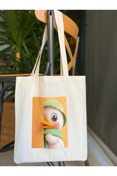 bezçantadünyası duck printed cloth bag