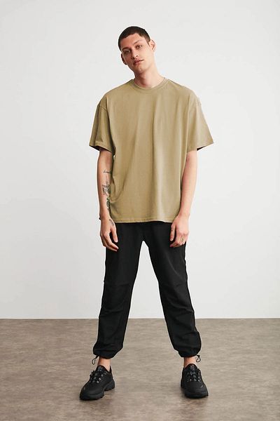 DEEPSENCE Ανδρικό Oversize Βαμβακερό καλοκαιρινό μπλουζάκι - Crew Neck, Unprinted