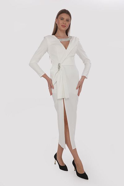 SUSEB Stylish Dress with Aller and Pleat Detail