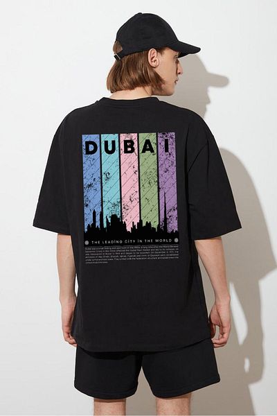 DEEPSENCE Ανδρικό βαμβακερό μπλουζάκι Oversize - Loose Fit, Basic Printed