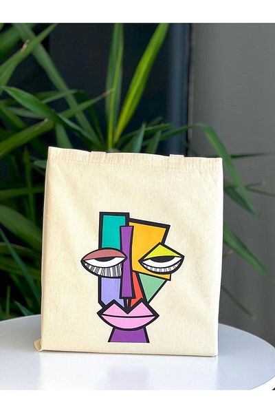 bezçantadünyası Raw Cloth Shoulder Bag - Colorful Faced