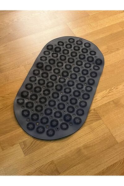 Panoramas Home Anthracite Massage Bath and Shower Anti-Slip Body Back Foot Mat Vacuum Bathtub Tile Massage Mat
