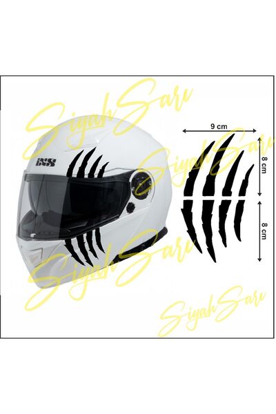 S&S HEDİYELİK EŞYA Motor Kask Siyah Pençe Motor Sticker Kask Sticker Araba St...