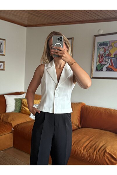 Butik Beyaz yelek
