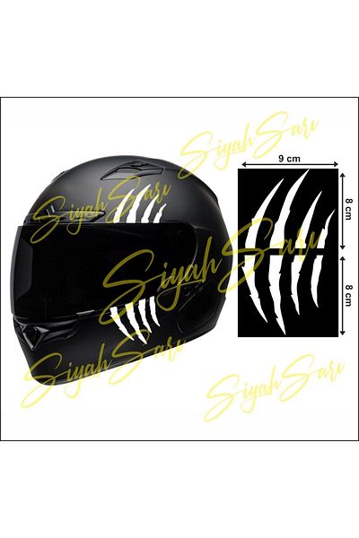 S&S HEDİYELİK EŞYA Motor Helmet Monster White Claw Decal Sticker Sticker Foil