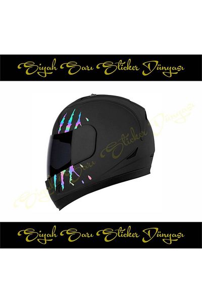 S&S HEDİYELİK EŞYA Monster Claw Hologram Sticker Motor Helmet Rigging Car Sticker Automobile Label Sticker